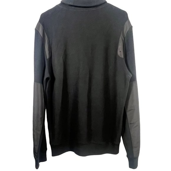 calvin Klein men's black pullover sweater long sleeve size Large button neck - Picture 4 of 8